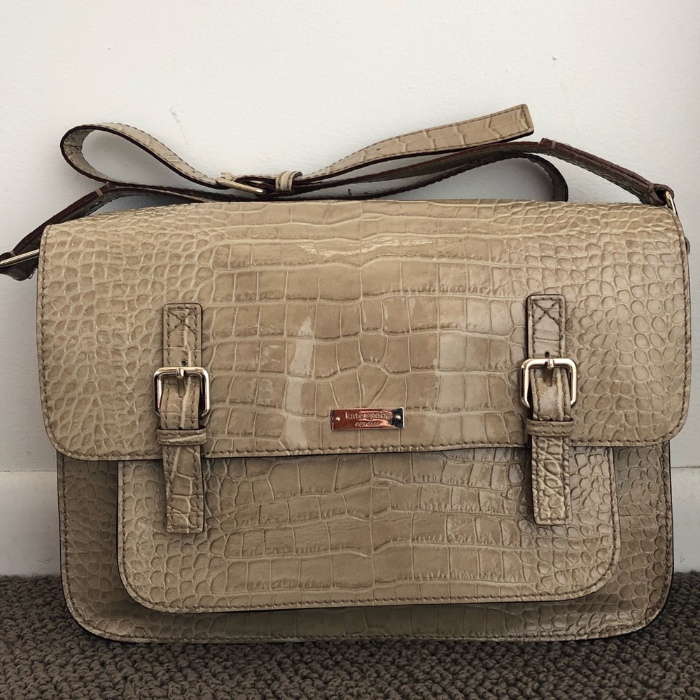 🐊 Kate spade patent crocodile leather messenger